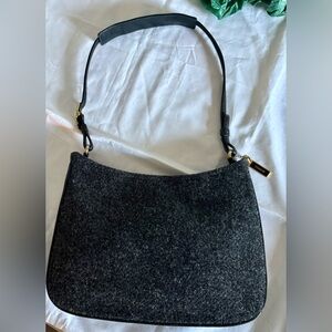 Vintage Coach Wool Charcoal Shoulder Bag- Rare Girlie style from the 90’s.